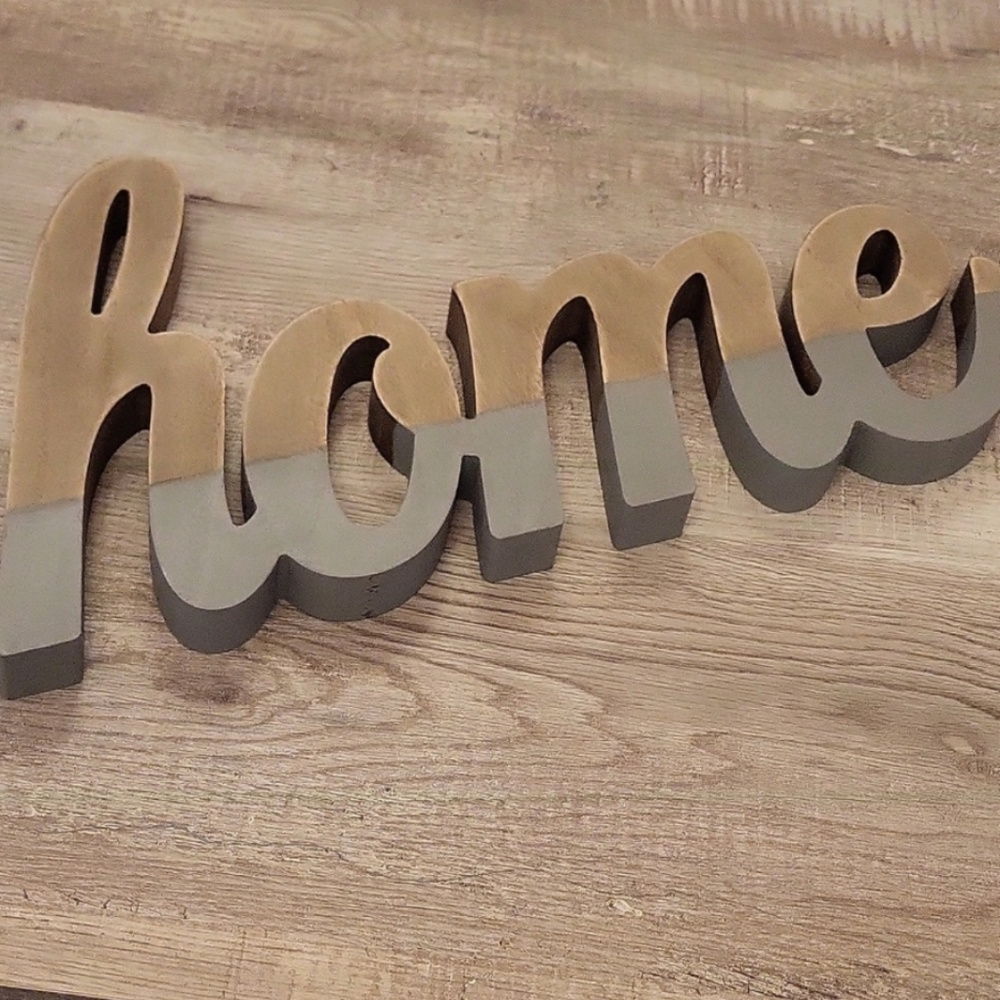 Home sign - grey and light brown